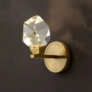 isaro faceted crystal prisms short wall sconce