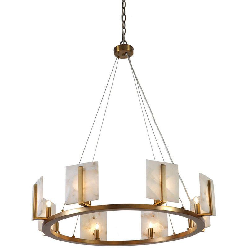 large contemporary alabaster & brass halo chandelier large contemporary alabaster & brass halo chandelier