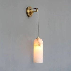 Home petra modern alabaster wall sconce