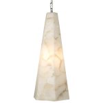 tall alabaster tapered hexagon pendant light